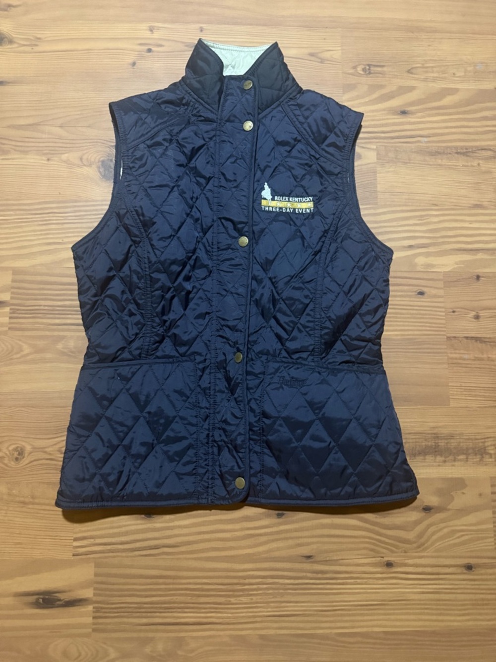 Barbour Navy and Cream Quilted vest